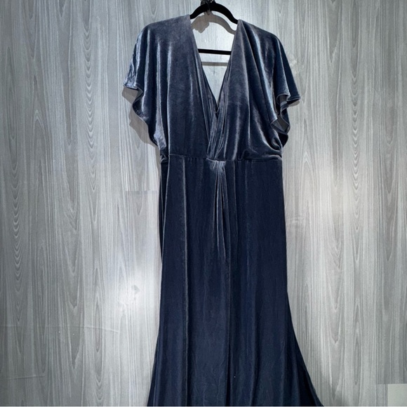 Revelry Velvet Dress Bridesmaid Mother Of The Bride Gwen Velvet Indie Blue Sz 20 - Picture 2 of 6